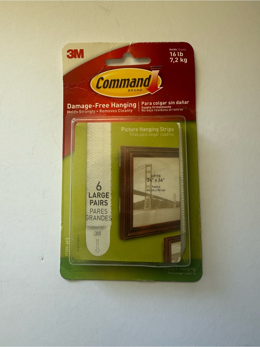 3M command brand picture hanging strips 6 large pairs 16lb